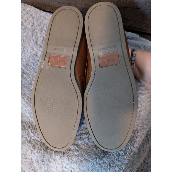 Men's Tommy Hilfiger Tan Brown Leather Loafers Boat Shoes Size US 12 EUC - Picture 9 of 10